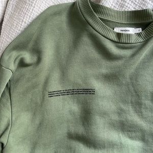 Pangaia green crew neck - lightweight recycled cotton sweatshirt in khaki